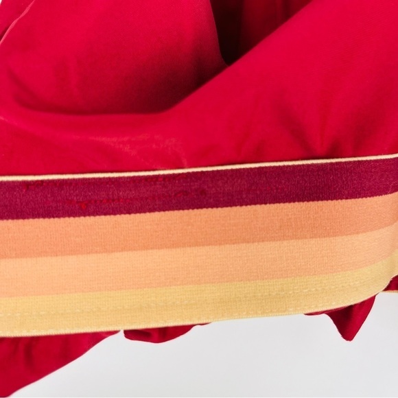 The Upside Maroon Bikini Top Sports Bra With Ombré Band And Ruffles - Picture 3 of 8